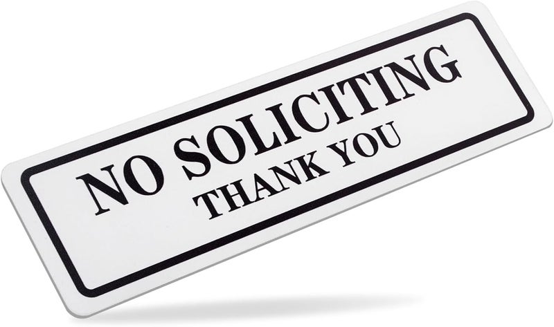 Qofaoye No Soliciting Sign for House That Keeps Solicitors Away, Super strong tape for all surfaces, 8.3 × 2.4 In,2025 version, Perfect for Home Office Front Doors, Windows, Walls, Courtyard - Image 1